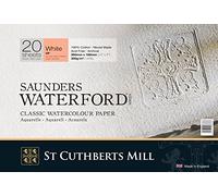 Saunders Waterford 10 x 18 Bloc de Papier à aquarelle 300 g/m² (300 g/m² presséà chaud de 20 feuilles)