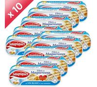SAUPIQUET Filets de Maquereaux au Vin Blanc 10x176g