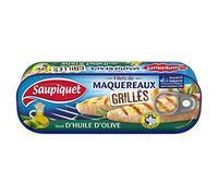 SAUPIQUET - Filets De Maquereaux Grilés À L'Huile D'Olive 120G - Lot De 4 - livraison offerte