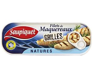 Saupiquet Filets de Maquereaux Grillés Natures la Boîte 120 g - Lot de 5