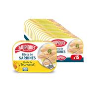 SAUPIQUET - Filets de Sardines à l'Huile de Tournesol - 15 Conserves