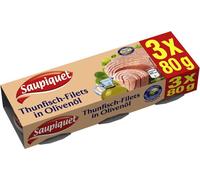 Saupiquet Filets de thon à l'huile d'olive en boîte 80g 3pcs