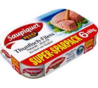 Saupiquet Filets de thon naturale sans huile dans son propre jus 6x80g