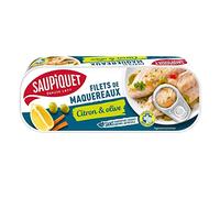 SAUPIQUET - Filets Maquereaux Citron Et Olive 176G - Lot De 4 - Offre Special