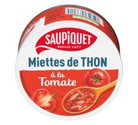 SAUPIQUET - Miettes de Thon à la Tomate - À Consommer Chaud ou Froid - Issues d'une Pêche Traçabilité Garantie - 24 Conserves (160 g)