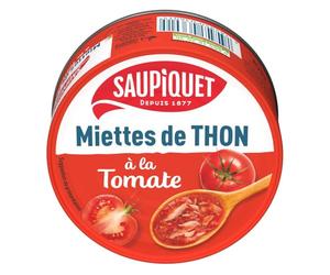 SAUPIQUET - Miettes de Thon à la Tomate - À Consommer Chaud ou Froid - Issues d'une Pêche Traçabilité Garantie - 24 Conserves (160 g)