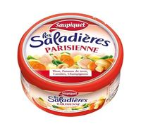 SAUPIQUET Saladières Parisienne Snacking 220G - Assortiment de salades fraîches à base de poisson, idéal pour une pause déjeuner rapide et saine. - Lot De 4 - Vendu Par Lot