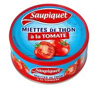 SAUPIQUET - Thon En Miettes À La Tomate, Conservé À L'Huile D'Olive Extra Vierge, 160g - Lot De 4