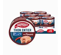 SAUPIQUET - Thon Entier MSC au Piment - 12 Conserves (120g)