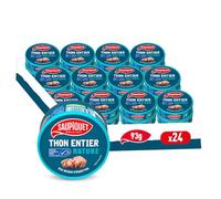 SAUPIQUET - Thon Entier Nature MSC - au naturel - 24 Conserves de 93g