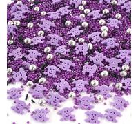 Saupoudrer bonheur Halloween paillettes effrayantes violet, noir, argent, 40 g, crânes d'Halloween, décoration de gâteau comestible, décoration de biscuits, biscuits