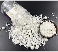 Saupoudrer de sucre perlé et de sucre argenté 120 g/ 4,2 OZ taille du mélange gâteau cuit garniture de cupcakes garniture de biscuits garniture de crème glacée garniture de célébration (White)