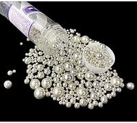 Saupoudrer de sucre perlé et de sucre argenté 120 g/ 4,2 OZ taille du mélange gâteau cuit garniture de cupcakes garniture de biscuits garniture de crème glacée garniture de douche fête Noël (Silver)