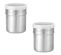 Saupoudreuse Professionnelle 2 en 1,Shaker à Sucre Glace & Cacao en Acier Inoxydable 304 - Couvercle Anti-Poussière 5x6,5cm - Pour Crêpes/Barbecue/Café/Restaurant