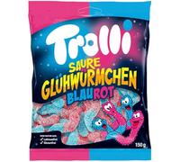 Saure Glühwürmchen Blau-Rot - Vers luisants acidulés bleu-rouge - Plongez dans une Explosion de Saveurs Acidulées qui Éveillent vos Papilles - Compatible avec Trolli - 150g