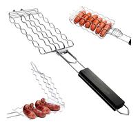 Sausage BBQ Grill Panier 6 Hot-dogs Rack de saucisses à barbecue en métal avec panier de grille à poignée longue pour pique-nique BBQ Tools Rack Hot Dog.