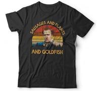 Sausages and Plants Goldfish Unisex Tshirt The Young Ones Vyvyan Funny Retro Black XXL