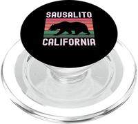 Sausalito California Retro Sunset Bear Travel Marin Bay Area PopSockets PopGrip pour MagSafe