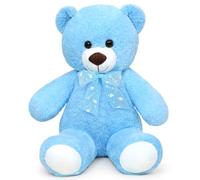Sausudols Ours en Peluche Teddy 40 cm, Doux et décoratif avec Noeud Papillon, pour Les Enfants Bleu