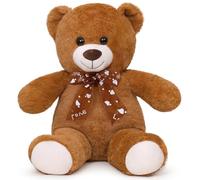 Sausudols Ours en Peluche Teddy 40 cm, Doux et décoratif avec Noeud Papillon, pour Les Enfants Marron foncé