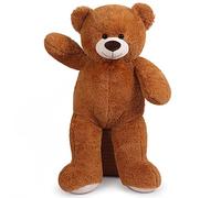 Sausudols Ours en Peluche Teddy Géant 110 cm, Doux Peluche avec Noeud Papillon décoratif, Cadeau XXL Brun foncé