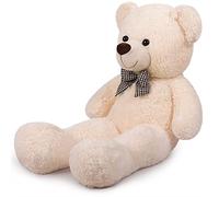 Sausudols XL Ourson Ours en Peluche 110 cm de Hauteur - Ours en Peluche géant Teddy Cadeau pour Anniversaire, Noël et Saint-Valentin Blanc