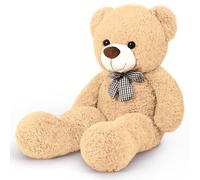 Sausudols XL Ourson Ours en Peluche 110 cm de Hauteur - Ours en Peluche géant Teddy Cadeau pour Anniversaire, Noël et Saint-Valentin Brun Clair