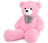 Sausudols XXL Ourson Ours en Peluche 120 cm de Hauteur - Ours en Peluche géant Teddy Cadeau pour Anniversaire, Noël et Saint-Valentin Rose