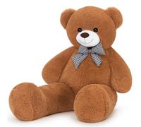 Sausudols XXL Ourson Ours en Peluche 120 cm de Hauteur - Ours en Peluche géant Teddy Cadeau pour Anniversaire, Noël et Saint-Valentin Brun foncé