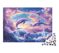 Saut de Dauphin Casse-tête 1000 Pièces sans Poussière, Grand Puzzle Jeu De Patience pour Un Passe-Temps pour Adulte, Étoile du Cadeau De Noël 70x50cm/1000pcs