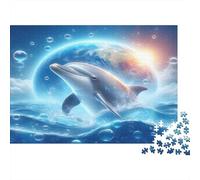 Saut de Dauphin Puzzle 1000 Pièces avec Clic Parfait, Puzzles De Casse-tête défi De Jeu Éducatif pour Un Passe-Temps pour Adulte, Cadeau Original Adulte 38x26cm/1000pcs