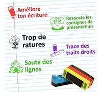 Saute des lignes, Trace des traits droits, Améliore ton écriture, Respecte les consignes de présentation, Trop de ratures Tampons Encreurs Enseignants 5 Étages Re-éncrable *
