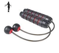 Sauter à la Corde Sans Fil,Corde à Sauter Lestée Sans Fil,Corde à Sauter Réglable,pour l'intérieur/l'extérieur Homme Femme Enfant Fitness & l'entraînement (Rouge)