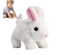 Sauter Le Lapin, Jouets de Lapin pour - Rebondir Lapin Lapin Animaux farcis réalistes,Saut, Nez à Contraction, Oreilles Qui bougent, Figures en Peluche entières