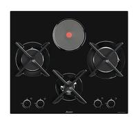 Sauter - SPG9465MB - Plaque Gaz et Electrique - Table de Cuisson - Noir - 4 Foyers - 1500W Electrique et 6200 Gaz - Dimensions Encastrement : 56x49cm - S'allume en 1 Geste - Fabriqué en France