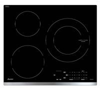 sauter table de cuisson à induction 60cm 3 feux 7200w noir spi4360x