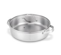 Sauteuse 2 anses Cicla avec couvercle en verre 28 cm en acier inoxydable recyclé - Beka - Argent - Inox chromé G