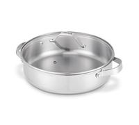 Sauteuse 2 anses Cicla avec couvercle en verre 28 cm en acier inoxydable recyclé - Beka