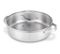 Sauteuse 2 anses Cicla avec couvercle en verre 28 cm en acier inoxydable recyclé - Beka - Argent / Métallique - Acier Inoxydable (inox) chromé G