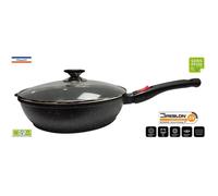 Sauteuse 28 cm Cflagrant® Façon Pierre avec Couvercle Anti-adhésif Sans PFOA