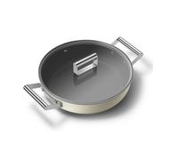 Sauteuse aluminium revêtement céramique avec couvercle SMEG D28 Crème Mat