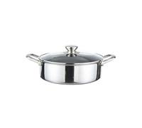 Sauteuse 32cm - CHEFFINGER - Nid d'Abeille - Inoxydable - Couvercle en Verre - Antiadhésif 3D