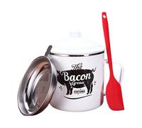 Sauteuse à bacon de 1200 ml - Conteneurs Pēr graisse - Comprend filtre et spatule en silicone alimentaire - Pot à graisse avec spatule passoire Pēr gâteaux dans la cuisine, vacances, w nd, cola