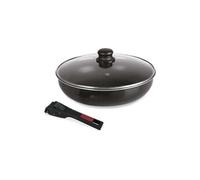 Sitram Sauteuse Agile 28 cm antiadhésive sans PFOA Manche amovible clipsable Couvercle verre 3L Noir