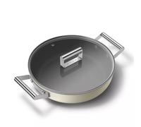 Smeg Sauteuse 28 cm Crème avec couvercle