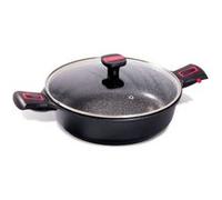 Baumalu 383604 Sauteuse avec Couvercle 28 cm Granit Pro, Aluminium Forgé, Noir, 28 cm, 30 x 30 x 10 cm