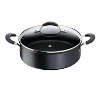 Lagostina Tempra, Casserole Basse 26cm avec Couvercle, Revêtement Antiadhésif en Titane Anti-rayures et Fond en Acier Inox, Manches Rivetés, pour Toutes les Sources de Chaleur Compris l'Induction