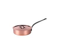 Baumalu 203012 Sauteuse + Couvercle en Cuivre Diamètre : 24 cm, Orange