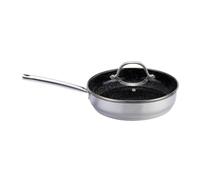 Sauteuse avec couvercle en inox KITCHENPRO - VENTEO - Revêtement céramique antiadhésif - Adaptée à tous les feux induction/vitro céramique/électricité/gaz - Différentes tailles 24/28cm - Noir