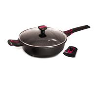 Baumalu, Granit Pro Sauteuse avec Couvercle en Verre 28 cm - Revêtement Céramique Antiadhésif, Indéformable, Compatible Cuisinières à Gaz, Induction et Électrique, Noir